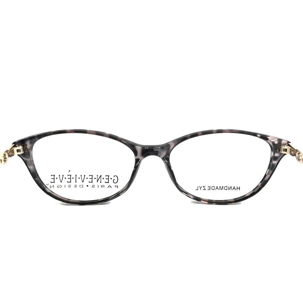 Genevieve Paris Design Eyeglasses Frames Apparent Grey Tortoise/Gold 53-17-140
